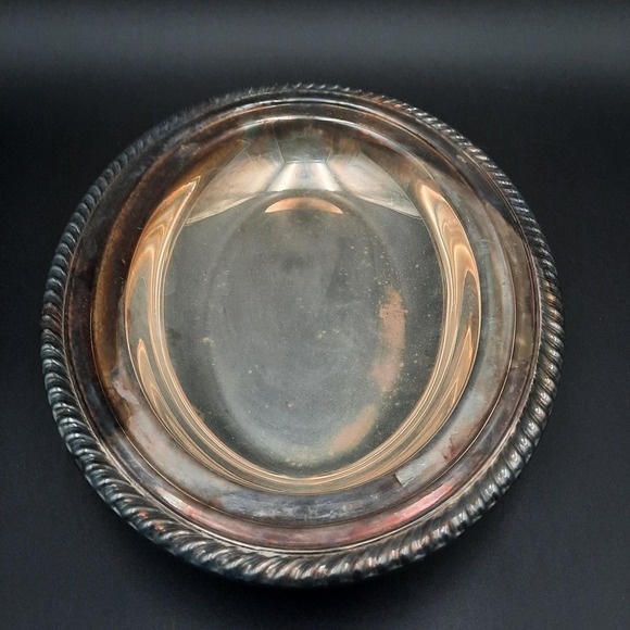 International Silver CO. Silver Plate Oval Platter Serving Dish Rope Edge - Picture 10 of 11